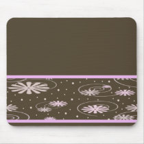 brown pink flowers and dots mousepads by partypassion brown pink flowers and dots mousepads