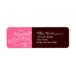 Brown Pink Merry Everything Return Address Label