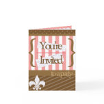 Brown & Pink Party Invitation Card