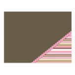 Brown & Pink Stripes Post Card