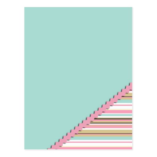 Brown & Pink Stripes Post Card