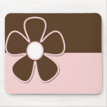 Brown & Pink with Daisy Flower Mousepad mousepads