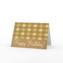 Brown Plaid  "Birthday Card"