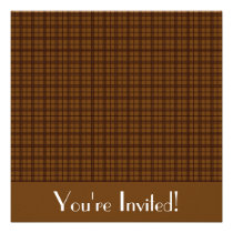 Brown Plaid Invitation invitations