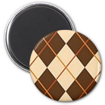 Brown Plaid Magnet