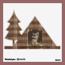 Brown Plaid Photo Camping Fathers Day wall decals