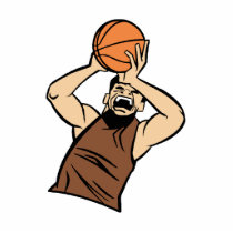 Brown player shooting ball acrylic cut outs