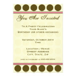 Brown Polka Dot Fashion Invitation