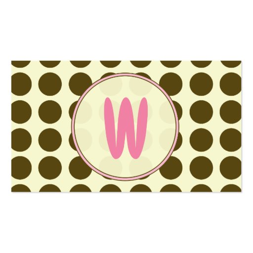 Brown Polka Dot / Pink Fashion Business Card (back side)