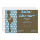 Brown Polka Dots (light blue) Invitation