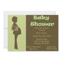Brown Polka Dots (light green) Invitation