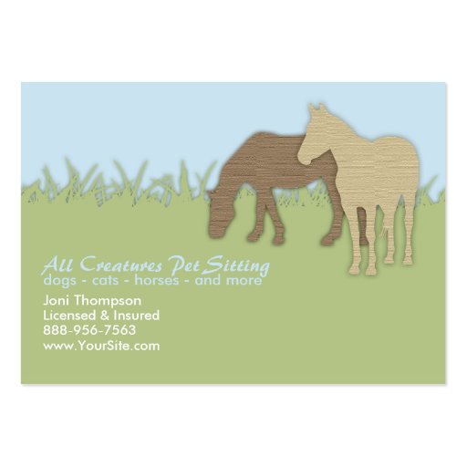 Brown Ponies Pet Sitting Business Card (front side)