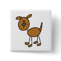 Brown Puppy Dog Tshirts and Gifts Buttons