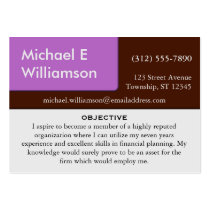 Brown Purple Corner RESUME Business Cards business cards