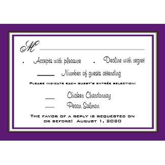 Brown Purple Country Sunflower Wedding RSVP Cards invitation