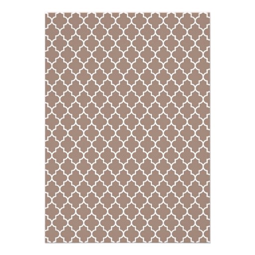 Brown Quatrefoil Bridal Shower Invitations