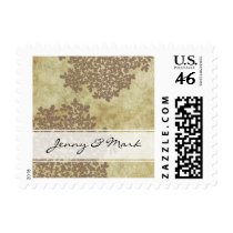 Brown Queen Ann's Lace Vintage Wedding Postage