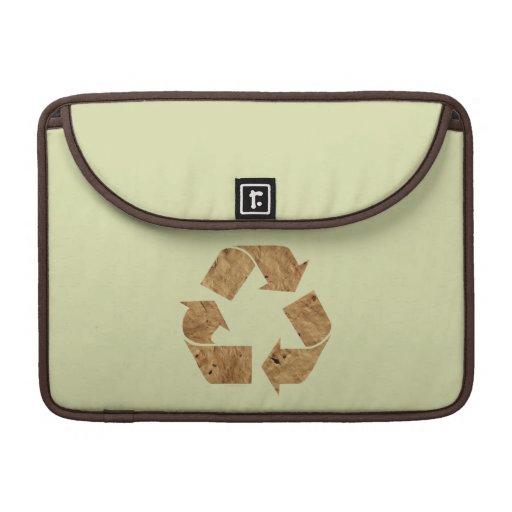 Brown Recycling Sign Sleeves For MacBook Pro