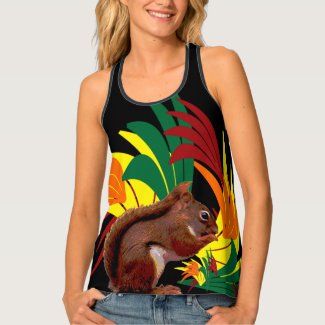 Brown Red Squirrel in Autumn Animal Tank Top