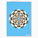 Brown Retro Flower cards by akamundo Brown Retro Flower cards
