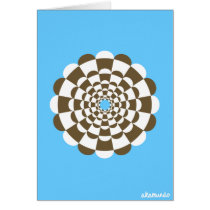Brown Retro Flower cards by akamundo Brown Retro Flower cards