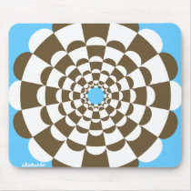 Brown Retro Flower Mousepad