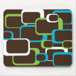 brown retro squares mouse pad