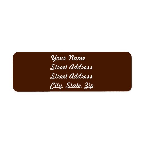 Brown  Return Address Sticker Custom Return Address Label