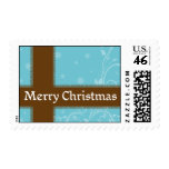 Brown Ribbon Christmas Postage Stamps