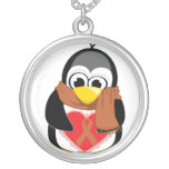 Brown Ribbon Penguin Scarf Custom Jewelry
