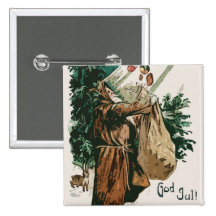 Brown Robe Santa Claus Christmas Pin