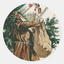 Brown Robe Santa Claus Christmas Round Sticker