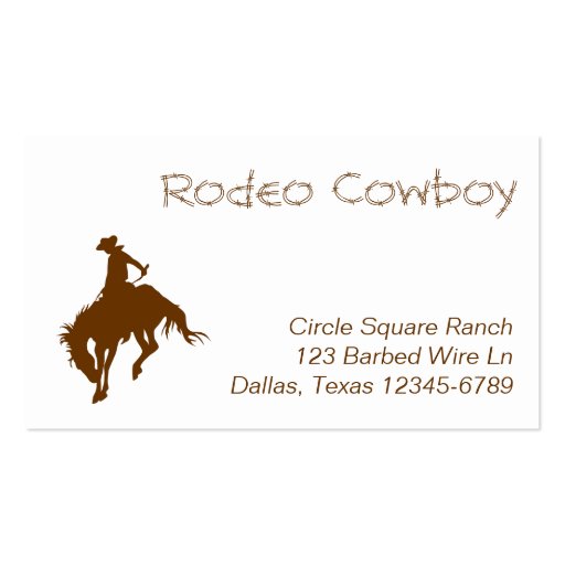 Brown Rodeo Cowboy Business Card Templates