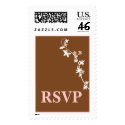 Brown RSVP For Fall postage by White_Wedding Brown RSVP For Fall postage