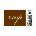 BROWN RSVP POSTAGE STAMPS