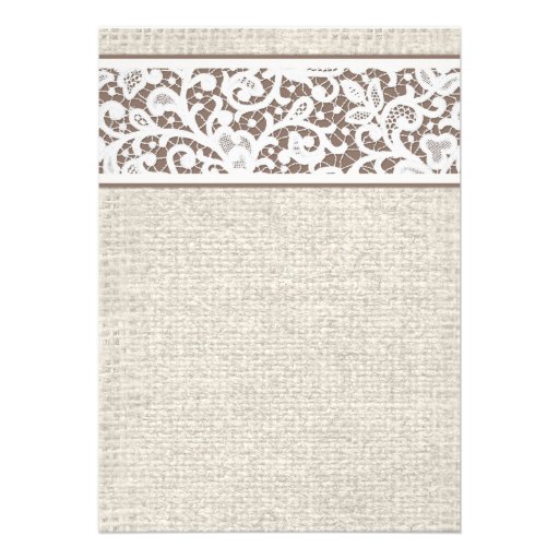 Brown Rustic Burlap Linen Bridal Shower Invitation