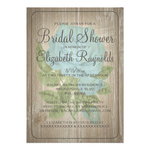 Brown Rustic Floral Bridal Shower Invitations