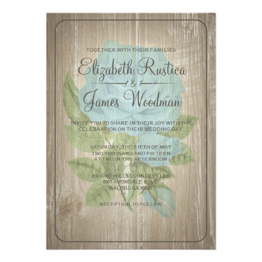 Brown Rustic Floral Wedding Invitations