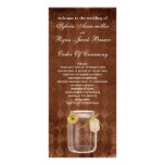 brown rustic mason jar  Wedding program Full Color Rack Card