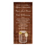 brown rustic mason jar Wedding program Full Color Rack Card