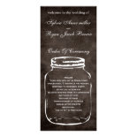 brown rustic mason jar Wedding program Personalized Rack Card