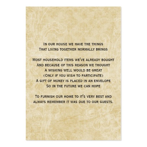 brown rustic mason jar wishing well cards business card (back side)