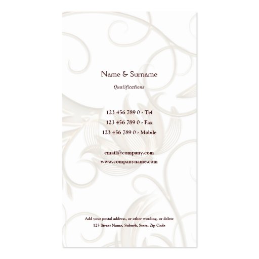 Brown salon spa hair stylist business card template (back side)