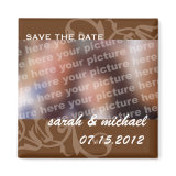 Brown save the date wedding announcement photo fridge magnets