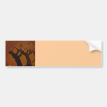 Brown Saxiphone Art Jazz Bumper Sticker