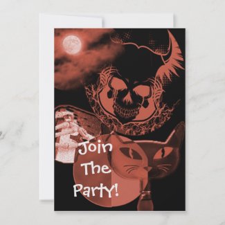 Brown Scary Halloween Party Invitations invitation