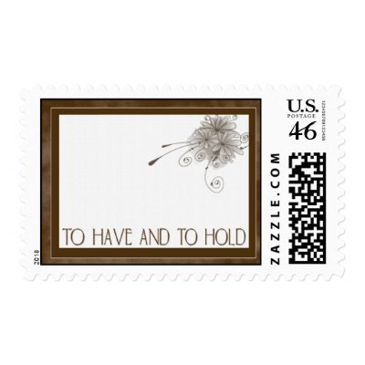 Brown sepia toned wedding stamps