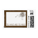 Brown sepia toned wedding stamps