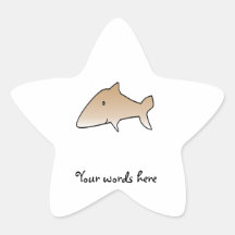 Brown shark star sticker