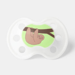 Brown Smiling Sloth with Heart Nose Baby Pacifier